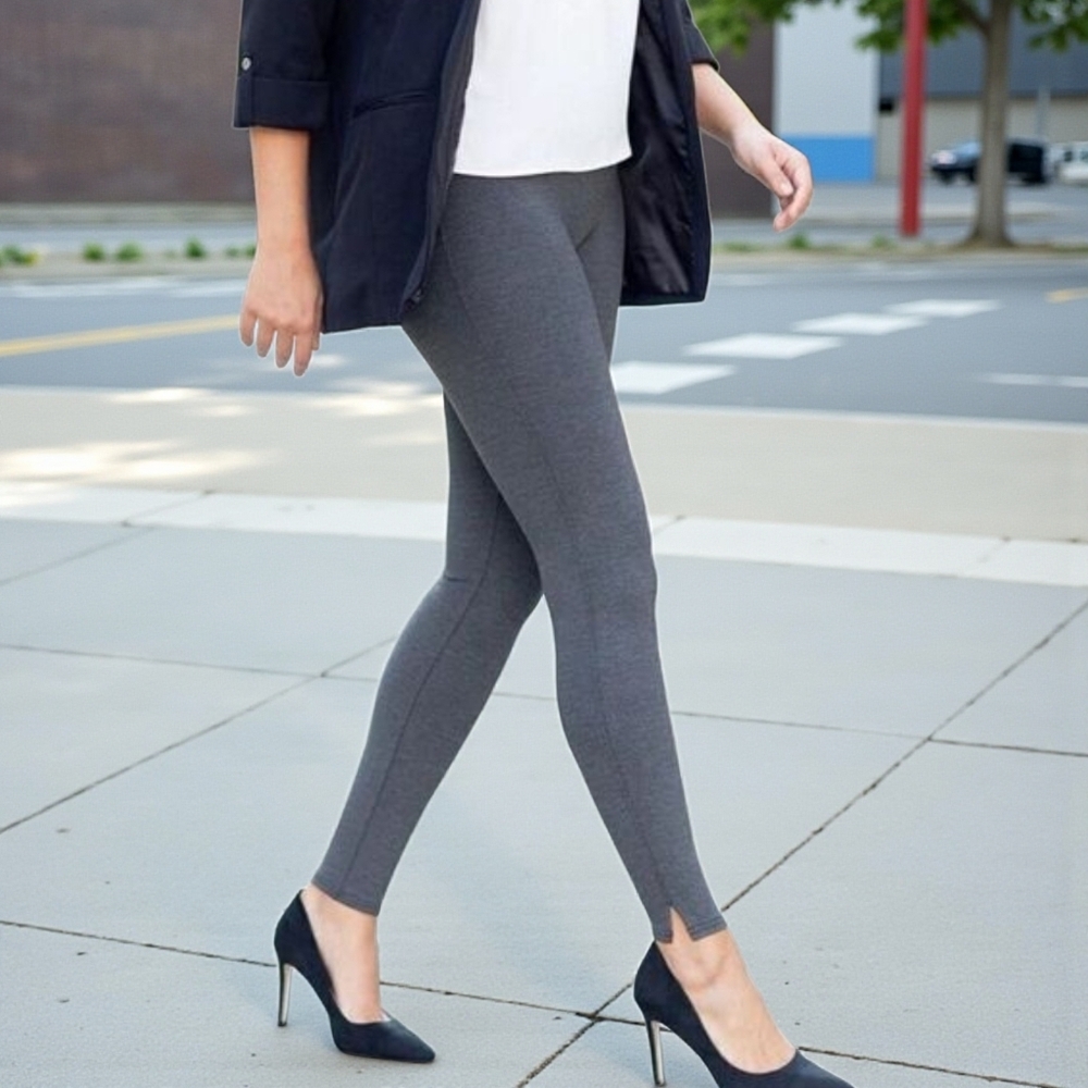 Spanx Womens Ankle Length Ponte Leggings Gray Heather Charcoal 20262R size MED